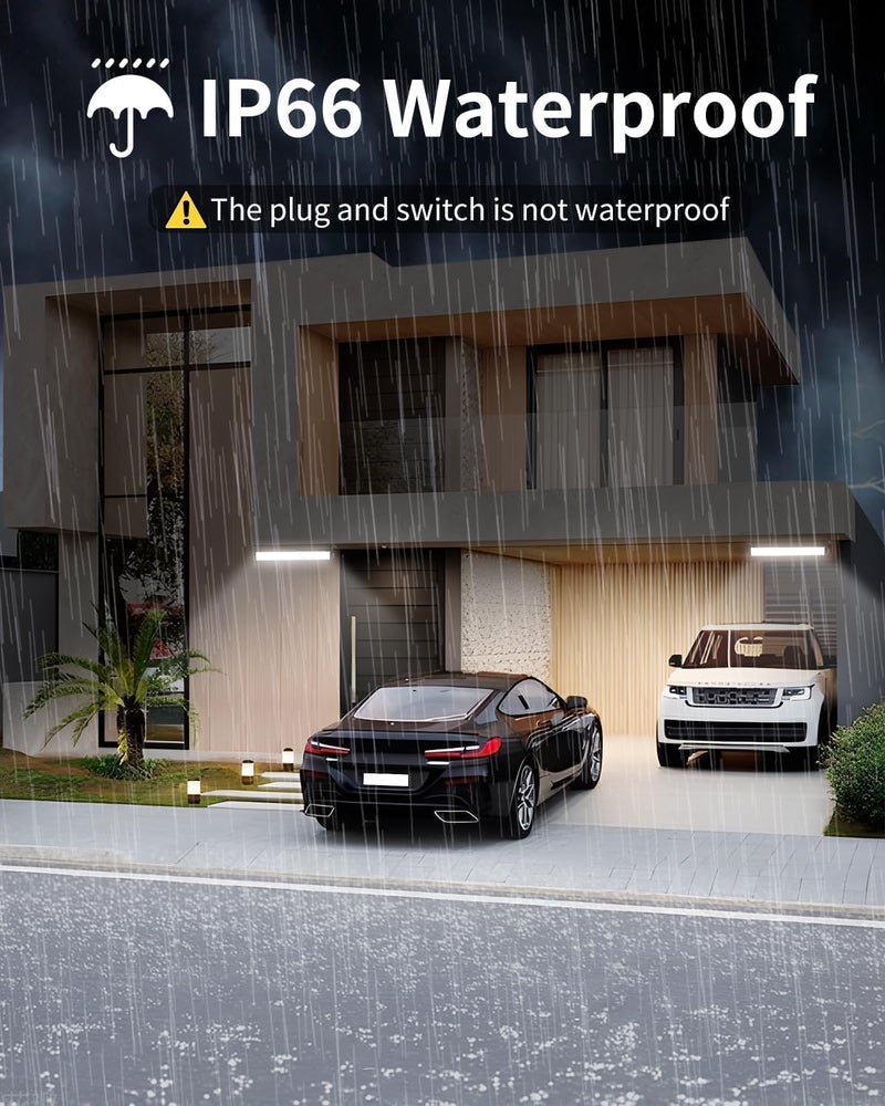 THECHAM IP66 Waterproof 45W LED Shop Lights, 5400LM 6000K Daylight White Garage Light with 6FT Power Cord & Switch, Plug in LED Work Light for Garage, Workshop, Warehouses, Basement, Yard, 12 Pack - Image 5